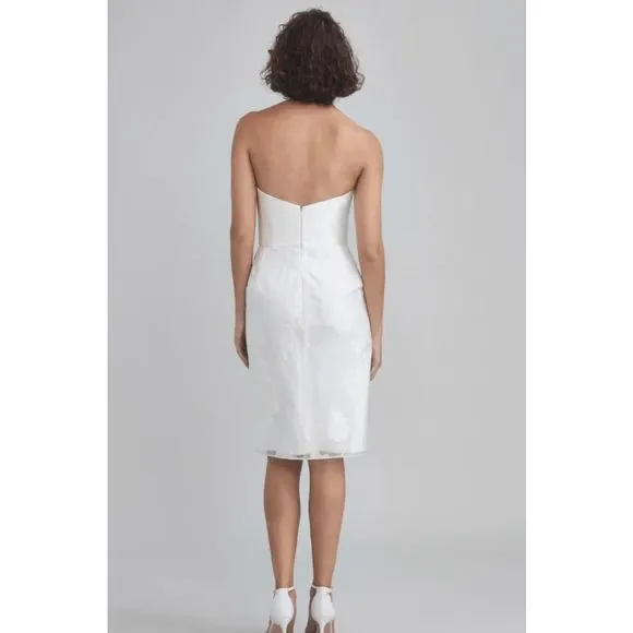 NWT Amsale Strapless Rose fil-coupe White Pencil Dress BRIDAL - 4, 6, 8, 10, 12 - Picture 7 of 10